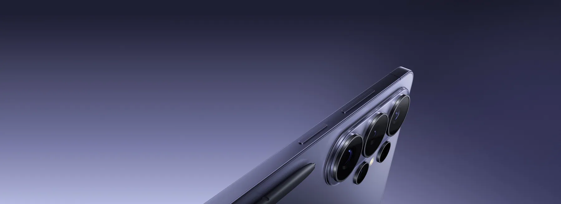 Galaxy S26 Ultra key visual: close-up of the rear camera array and S Pen