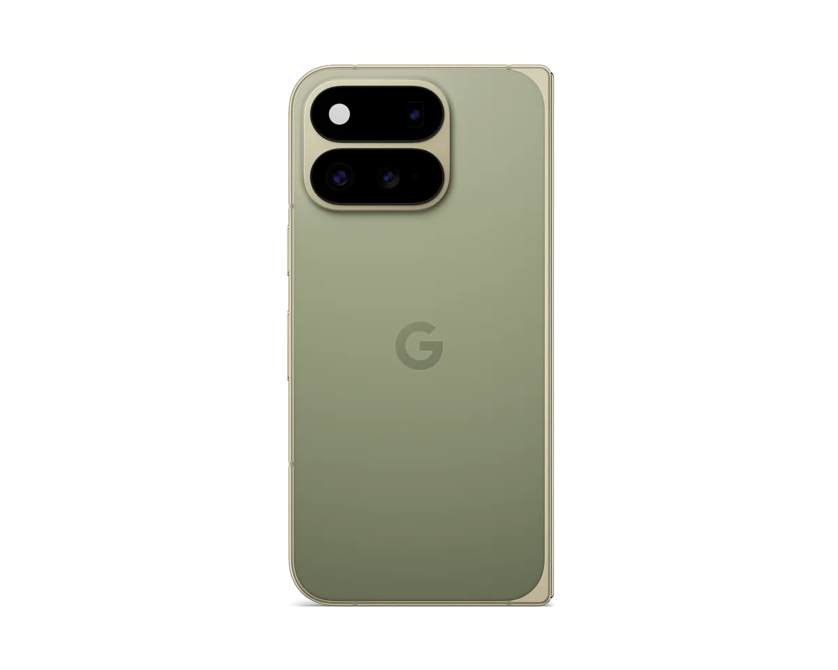 Back of Pixel 11 Pro Fold in Olive (transparent PNG)